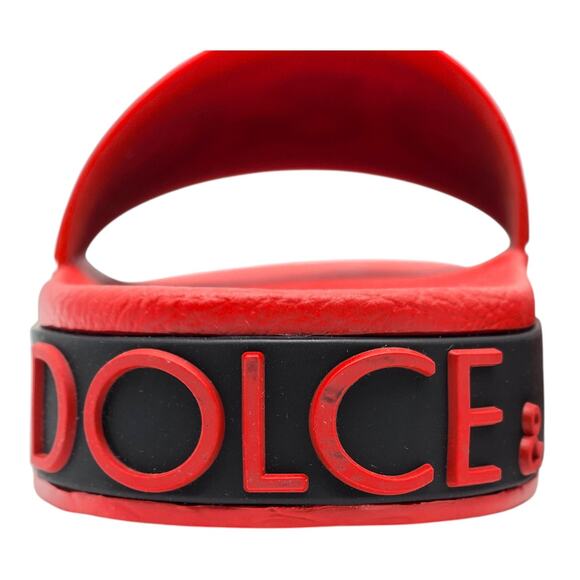 Dolce & Gabbana Logo Saint Barth Rubber Pool Slides Red EU 39 US 9 - NWB $320 - Picture 8 of 8